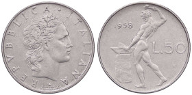 REPUBBLICA ITALIANA - Repubblica Italiana (monetazione in lire) (1946-2001) - 50 Lire 1958 Mont. 15 R AC