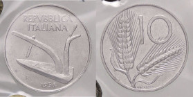 REPUBBLICA ITALIANA - Repubblica Italiana (monetazione in lire) (1946-2001) - 10 Lire 1954 Mont. 10  IT  Sigillata Numismatica Parmense