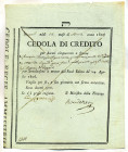 CARTAMONETA - NAPOLI  Cedola di credito, Napoli, 13/04/1808, per 500 ducati