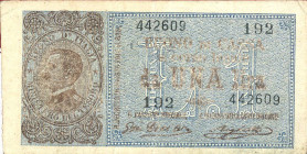 CARTAMONETA - BUONI DI CASSA - Vittorio Emanuele III (1900-1943) - Lira 28/12/1917 - Serie 161-200 Alfa 13; Lireuro 3C   Giu. Dell'Ara/Righetti Mancan...