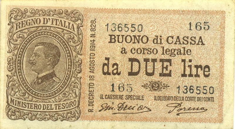 CARTAMONETA - BUONI DI CASSA - Vittorio Emanuele III (1900-1943) - 2 Lire 16/11/...