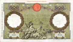 CARTAMONETA - BANCA d'ITALIA - Vittorio Emanuele III (1900-1943) - 100 Lire - Capranesi 28/08/1942 - Fascio Alfa 413; Lireuro 20A R  Azzolini/Urbini