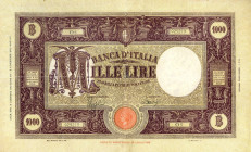 CARTAMONETA - BANCA d'ITALIA - Vittorio Emanuele III (1900-1943) - 1.000 Lire - Barbetti (fascio) II° tipo 12/12/1942 Alfa 621; Lireuro 45A R  Azzolin...