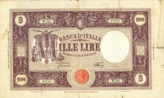 CARTAMONETA - BANCA d'ITALIA - Luogotenenza (1944-1946) - 1.000 Lire - Barbetti (testina) 08/01/1946 Alfa 635; Lireuro 49H   Einaudi/Urbini Restauri