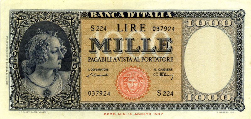 CARTAMONETA - BANCA d'ITALIA - Repubblica Italiana (monetazione in lire) (1946-2...