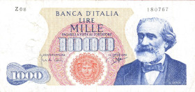 CARTAMONETA - BANCA d'ITALIA - Repubblica Italiana (monetazione in lire) (1946-2001) - 1.000 Lire - Verdi 1° tipo 14/01/1964 Alfa 712sp; Lireuro 55Ca ...