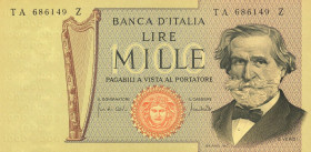 CARTAMONETA - BANCA d'ITALIA - Repubblica Italiana (monetazione in lire) (1946-2001) - 1.000 Lire - Verdi 2° tipo 25/03/1969 Alfa 718; Lireuro 56A2 R ...