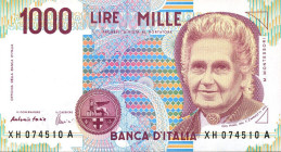 CARTAMONETA - BANCA d'ITALIA - Repubblica Italiana (monetazione in lire) (1946-2001) - 1.000 Lire - Montessori 05/01/1999 Alfa 739sp; Lireuro 64Fa R  ...