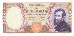 CARTAMONETA - BANCA d'ITALIA - Repubblica Italiana (monetazione in lire) (1946-2001) - 10.000 Lire - Michelangelo 27/07/1964 Alfa 852; Lireuro 74 C R ...