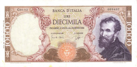 CARTAMONETA - BANCA d'ITALIA - Repubblica Italiana (monetazione in lire) (1946-2001) - 10.000 Lire - Michelangelo 27/07/1964 Alfa 852; Lireuro 74 C R ...