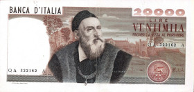 CARTAMONETA - BANCA d'ITALIA - Repubblica Italiana (monetazione in lire) (1946-2001) - 20.000 Lire - Tiziano 21/02/1975 Alfa 880; Lireuro 77A R  Carli...