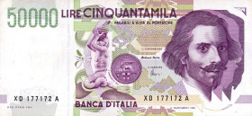 CARTAMONETA - BANCA d'ITALIA - Repubblica Italiana (monetazione in lire) (1946-2001) - 50.000 Lire - Bernini 2° tipo 21/12/1999 Alfa 909sp; Lireuro 81...
