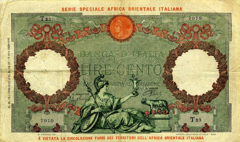 CARTAMONETA - COLONIE ED OCCUPAZIONI DI TERRITORI ITALIANI - Africa Orientale It...