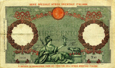 CARTAMONETA - COLONIE ED OCCUPAZIONI DI TERRITORI ITALIANI - Africa Orientale Italiana Banca d'Italia - 100 Lire 14/01/1939 Gav. 88 R  Azzolini/Urbini