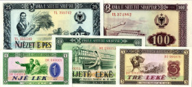 CARTAMONETA ESTERA - ALBANIA - Repubblica (1945-1991) - Serie 1976    5 valori