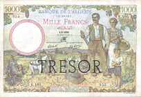 CARTAMONETA ESTERA - ALGERIA - Occupazione Francese (1839-1962) - 1.000 Franchi 04/05/1942  R  TRESOR Qualche restauro