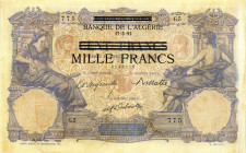 CARTAMONETA ESTERA - ALGERIA - Occupazione Francese (1839-1962) - 1.000 Franchi 17/05/1892  R