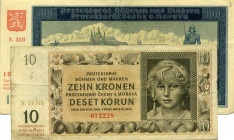 CARTAMONETA ESTERA - BOEMIA E MORAVIA - Occupazione tedesca - Boemia e Moravia (1939-1945) - 100 Corone 20/08/1940    Assieme a 20 corone 08/07/1942 L...
