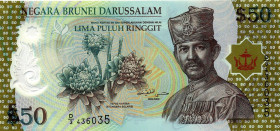 CARTAMONETA ESTERA - BRUNEI - Hassanal Bolkiah (1967) - 50 Ringgit 2004 Pick 28