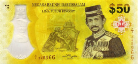 CARTAMONETA ESTERA - BRUNEI - Hassanal Bolkiah (1967) - 50 Ringgit 2017 Pick 39