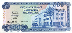 CARTAMONETA ESTERA - BURUNDI  - 500 Franchi 01/05/1988