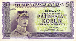 CARTAMONETA ESTERA - CECOSLOVACCHIA - Repubblica  - 50 Corone (1945) Pick 62