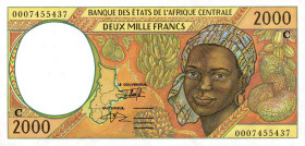 CARTAMONETA ESTERA - CONGO - Repubblica  - 2.000 Franchi (1993-99) Pick 103C