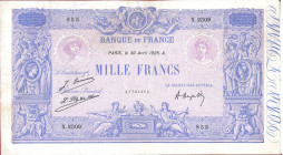 CARTAMONETA ESTERA - FRANCIA - Terza Repubblica (1870-1940) - 1.000 Franchi 30/04/1926     Restauri diffusi