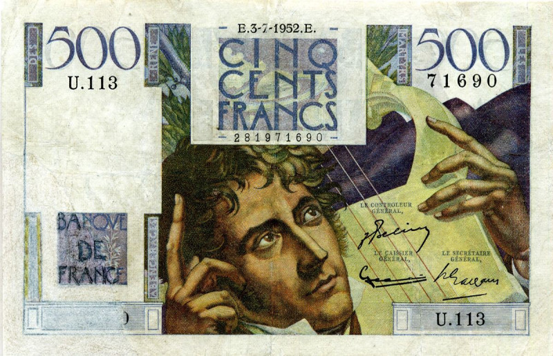 CARTAMONETA ESTERA - FRANCIA - Quarta Repubblica (1947-1958) - 500 Franchi 03/07...