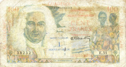 CARTAMONETA ESTERA - GUADALUPE - Quarta Repubblica (1947-1958) - 100 Franchi 1947/49 Pick 35 R
