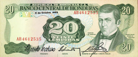 CARTAMONETA ESTERA - HONDURAS - Repubblica  - 20 Lempiras 02/10/1992 Pick 65