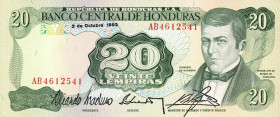 CARTAMONETA ESTERA - HONDURAS - Repubblica  - 20 Lempiras 02/10/1992 Pick 65