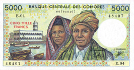 CARTAMONETA ESTERA - ISOLE COMORES - Repubblica  - 5.000 Franchi (1984) Pick 12