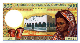 CARTAMONETA ESTERA - ISOLE COMORES - Repubblica  - 500 Franchi (1984-2004) Pick 10