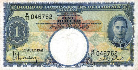 CARTAMONETA ESTERA - MALAYA - Giorgio VI (1936-1952) - Dollaro 01/07/1941     Stirato