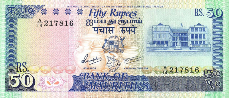 CARTAMONETA ESTERA - MAURITIUS - Elisabetta II (1952-2022) - 50 Rupie (1986) Pic...