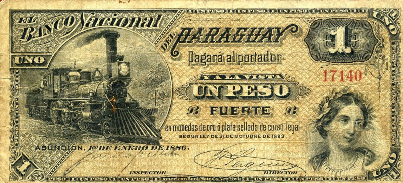 CARTAMONETA ESTERA - PARAGUAY - Repubblica - Peso 01/01/1886 Pick 145

Status:...