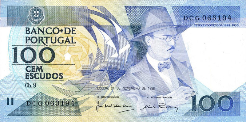 CARTAMONETA ESTERA - PORTOGALLO - Repubblica (1910) - 100 Escudos 24/11/1988

...