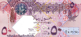 CARTAMONETA ESTERA - QATAR  - 50 Riyals (2003) Pick 23   2 biglietti