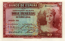 CARTAMONETA ESTERA - SPAGNA - Seconda repubblica spagnola (1931-1939) - 10 Pesetas 1935 Pick 86