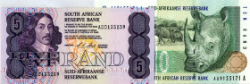 CARTAMONETA ESTERA - SUD AFRICA - Repubblica (1960) - 10 Rand    3 biglietti, in aggiunta 5 rand (18) - Lotto di 21 biglietti
