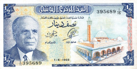 CARTAMONETA ESTERA - TUNISIA - Repubblica (1957) - 1/2 Dinar 01/06/1965 Pick 62