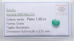 VARIE - Pietre preziose  Smeraldo, 1,60 ct, con certificato Gemmological