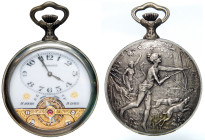 VARIE - Orologi da taschino  Hebdomas in metallo bianco con cassa lavorata
