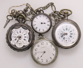 VARIE - Orologi da taschino  Insieme di 4 orologi non funzionanti, uno senza quadrante