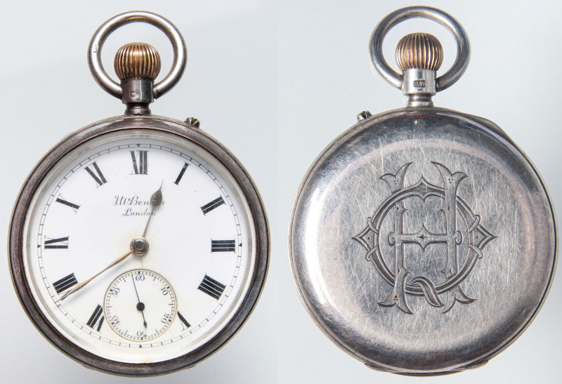 VARIE - Orologi da taschino J.W. Benson in AG, con iniziali sulla cassa, gr. 84,...