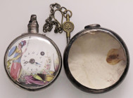 VARIE - Orologi da taschino  Orologio con quadrante dipinto e porta orologio, con chiavetta - Da revisionare