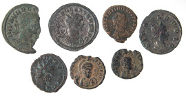 LOTTI - Imperiali  Valentiniano I, Tetrico I, Eudoxia, Onorio, Probo, Claudio II Aureliano - Lotto di 7 monete