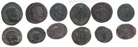 LOTTI - Imperiali  Diocleziano, Costanzo I, Galerio, Massimino II, Massenzio, Valeriano I - Lotto di 6 monete