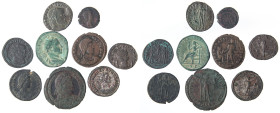 LOTTI - Imperiali  Graziano, Costanzo II, A. Severo, Salonina, Arcadio, Valentiniano I, Diocleziano, Licinio I, Probo - Lotto di 9 monete